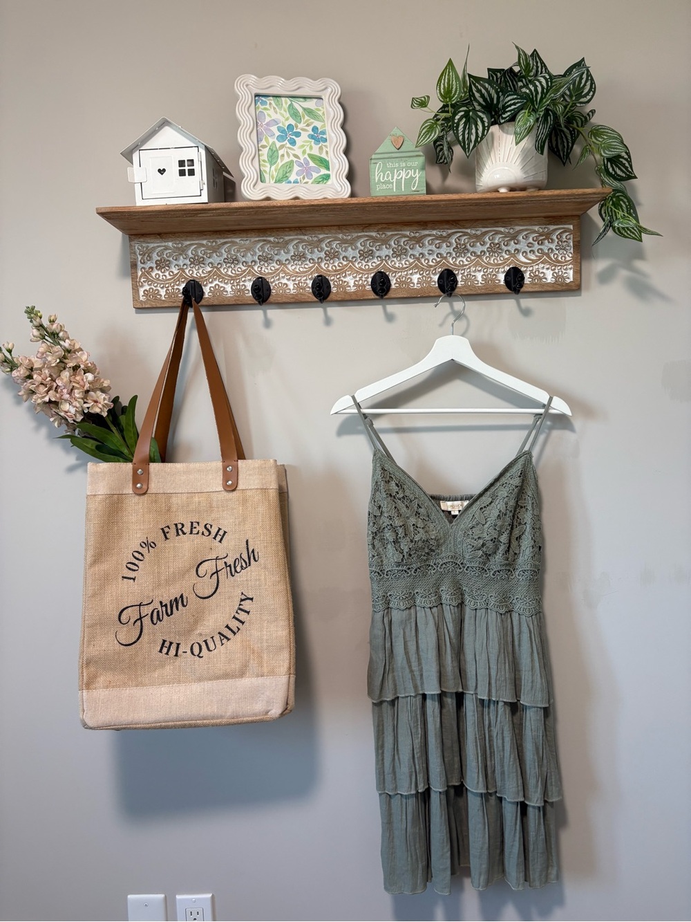 Rebellion Sage Lace Tiered Dress